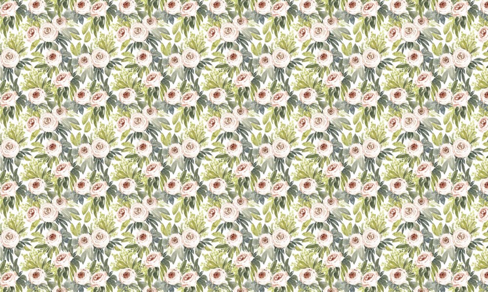 Blush Pink Floral Pattern by Rosana Laiz Blursbyai — canvas wall art