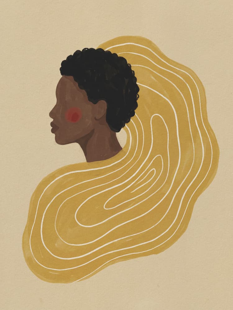 Serene Profile Swirls by Andreas Magnusson — canvas wall art