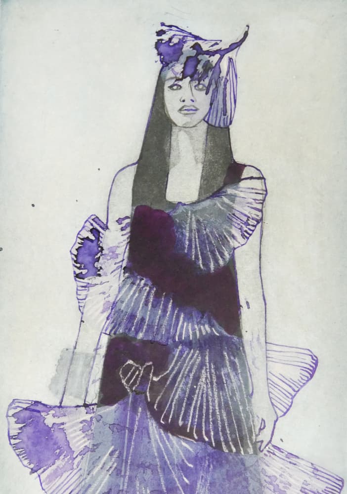 Chic Purple Fashion by Doris Schmitz — canvas wall art