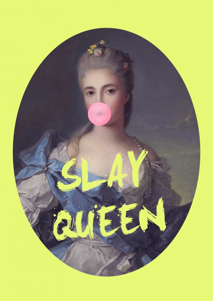 Slay Queen Bubblegum Portrait by Talitha McQueen — canvas wall art
