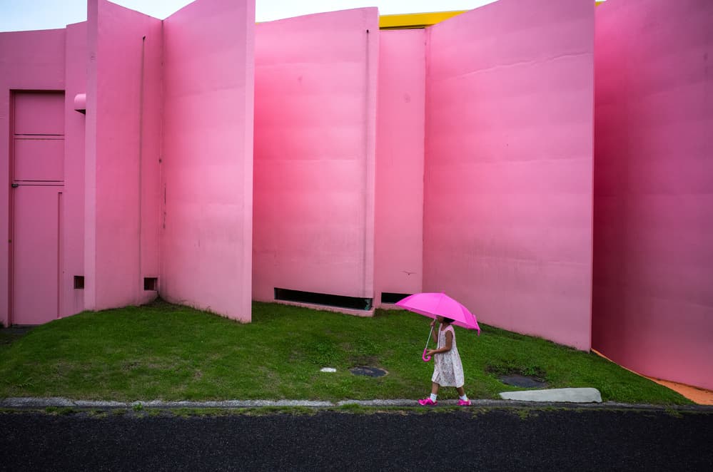 Pink Walls Little Girl by Tetsuya Hashimoto — canvas wall art