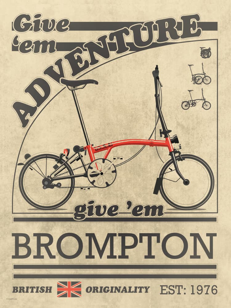 Retro Cycling Adventure by Wyatt 9 — canvas wall art