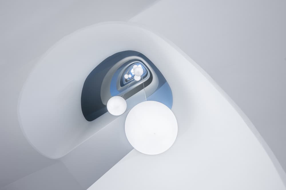 Spiral Staircase Lights by fotomarion — canvas wall art