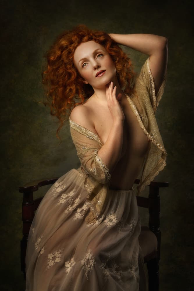 Graceful Redhead Gaze by Kieran O Mahony AIPF — canvas wall art