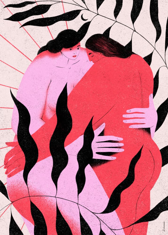 Women's Gentle Embrace by Ada Jarzebowska — canvas wall art