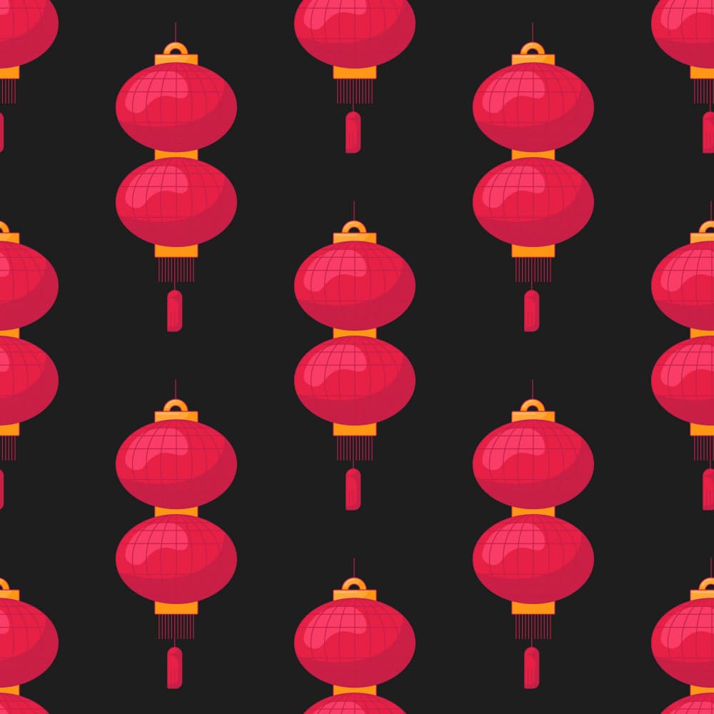 Red Chinese Lanterns by Marika Barsrsind — canvas wall art