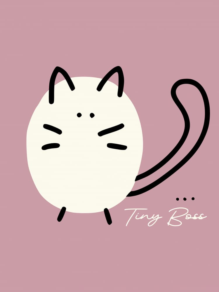Tiny Boss Cat by Annick — canvas wall art