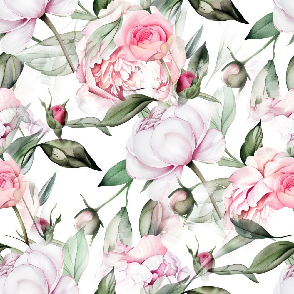 Watercolor Pink Peonies by Justyna Jaszke — canvas wall art