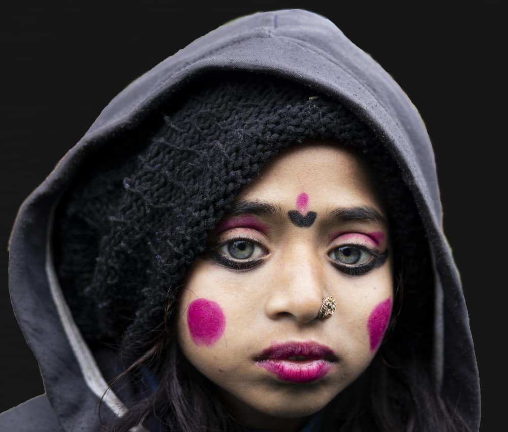 Dramatic Pink Gaze by Iris Wiener — canvas wall art