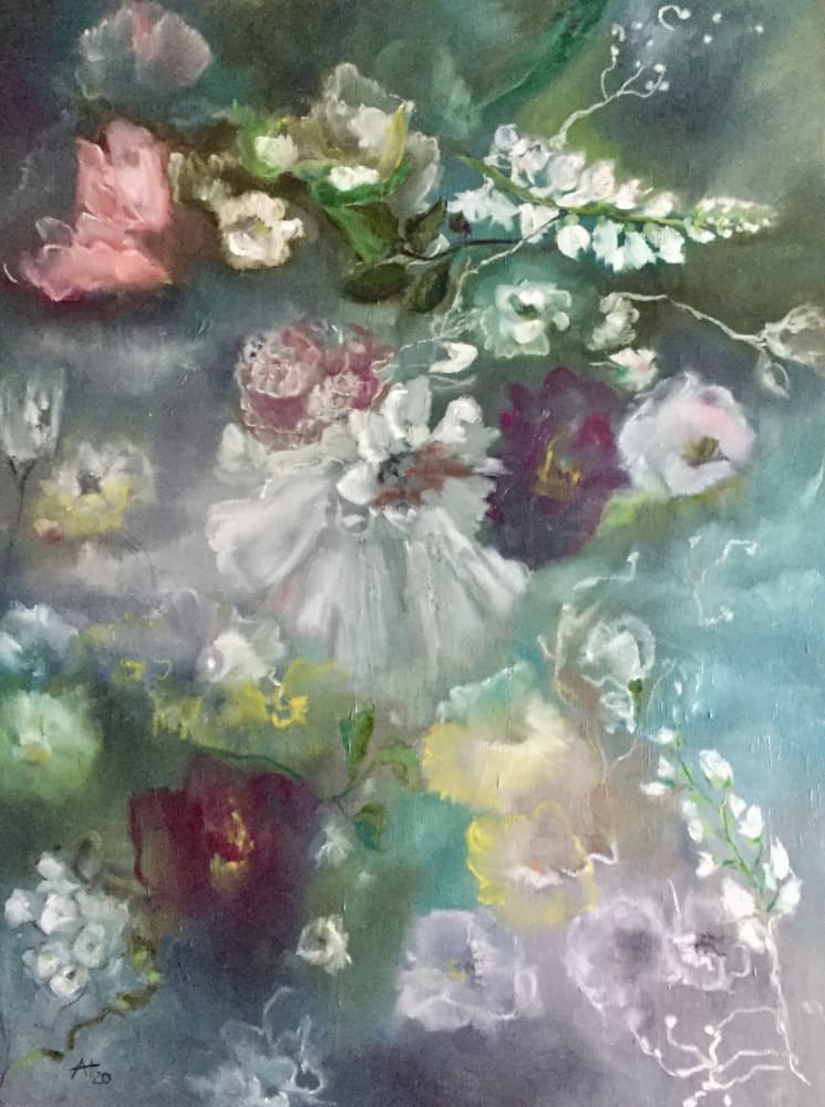 Dreamy Floral Serenity by Alexandra Higgins — canvas wall art