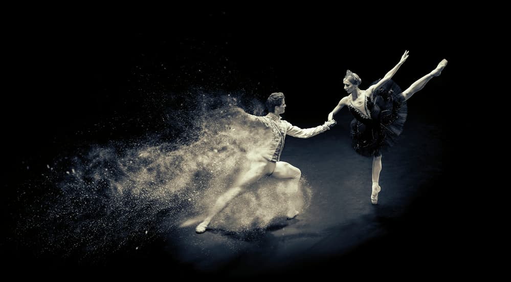 Ethereal Ballet Dance Partners by Zoltan Tot — canvas wall art
