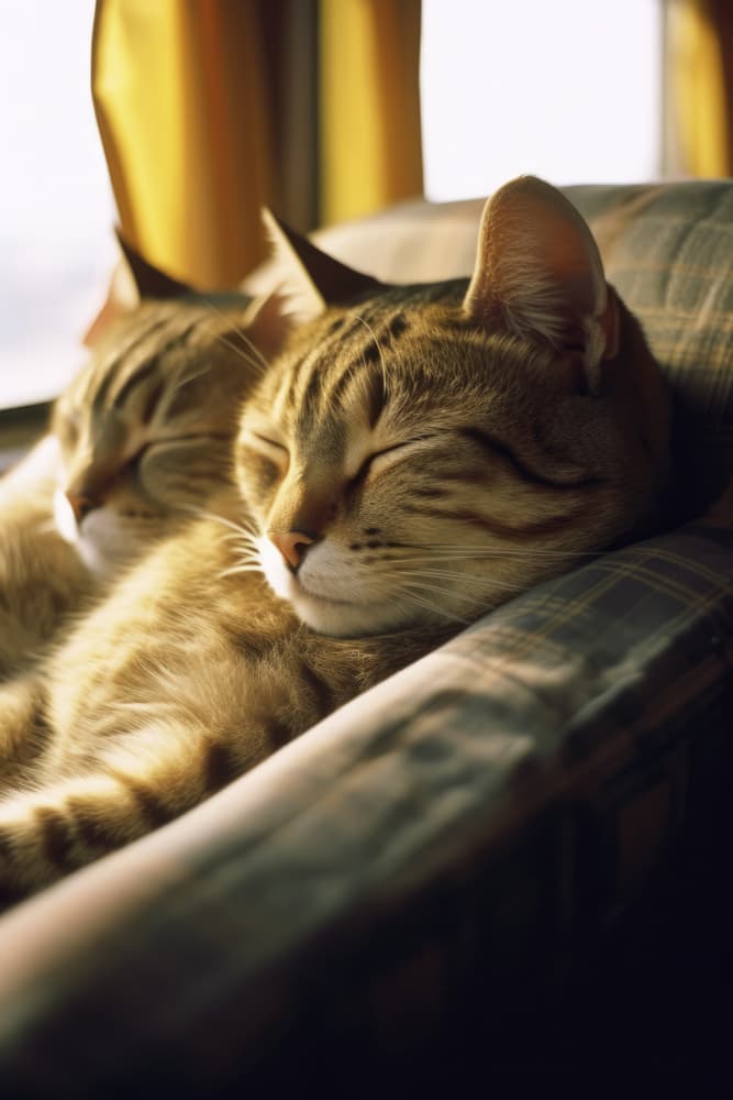 Sunlit Catnap Duo by Treechild — canvas wall art