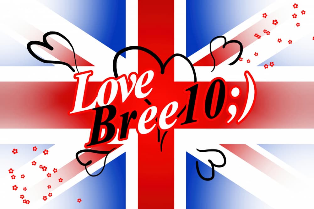British Flag Love Note by Rafal Kulik — canvas wall art
