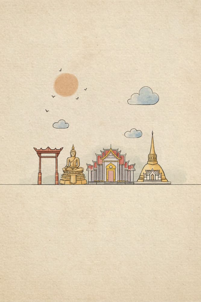 Bangkok Temple Sky by Xuan Thai — canvas wall art