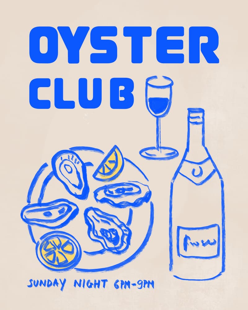 Sunday Night Oyster Club by Petra Lizde — canvas wall art