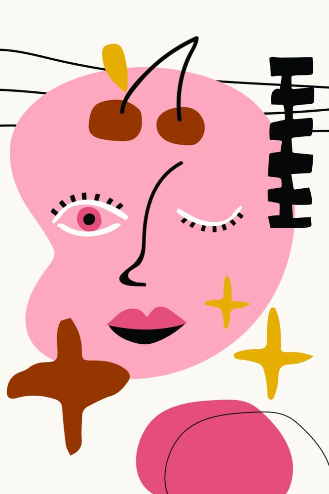 Dreamy Abstract Face by jay stanley — canvas wall art