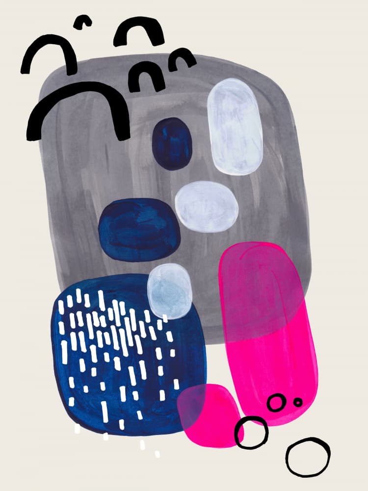 Vibrant Painted Shapes by Ejaaz Haniff — canvas wall art