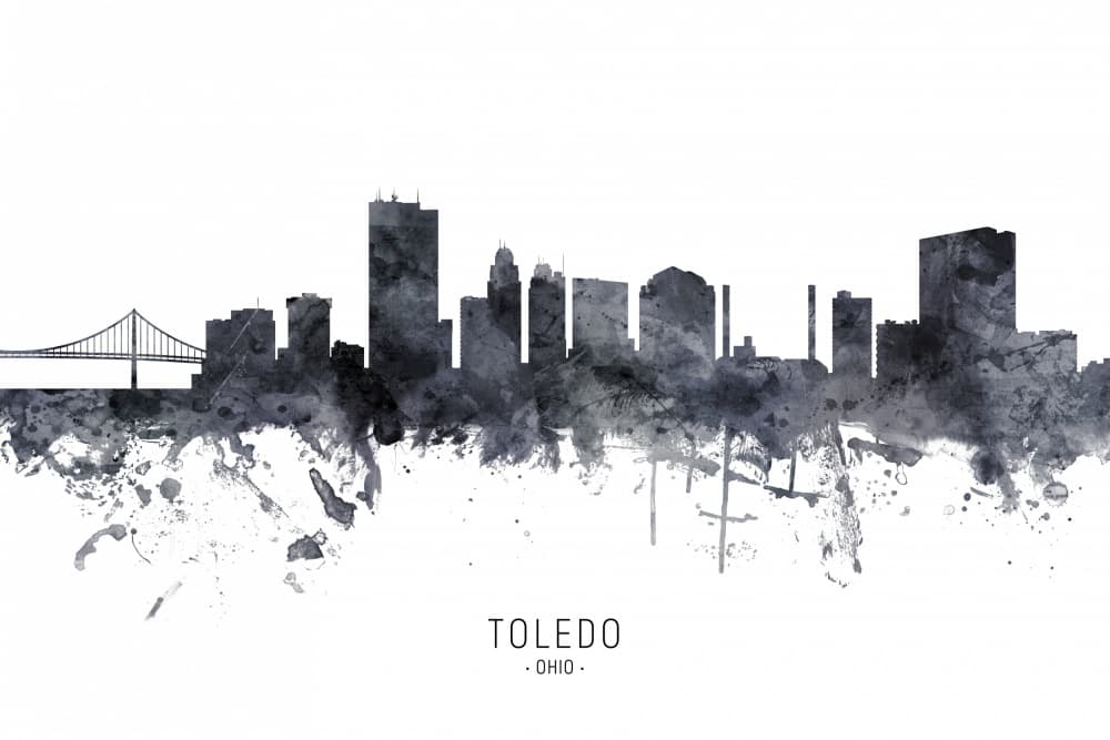 Toledo Ohio Cityscape by Michael Tompsett — canvas wall art