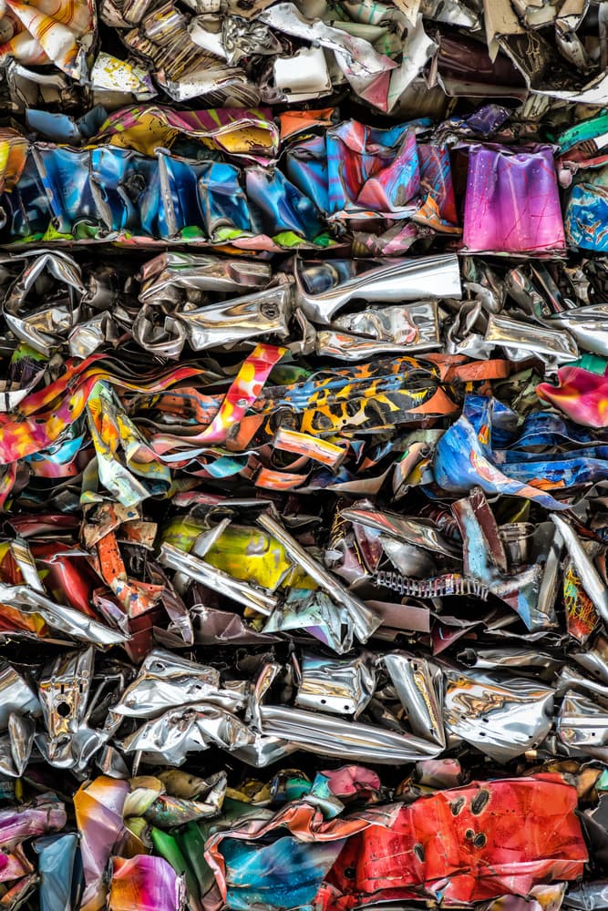 Colorful Crushed Metal by Peter Pfeiffer — canvas wall art