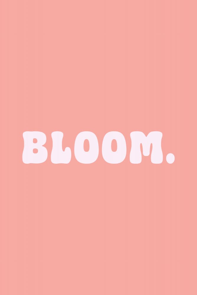 Bloom Pink Text by Karen Menzenbach — canvas wall art