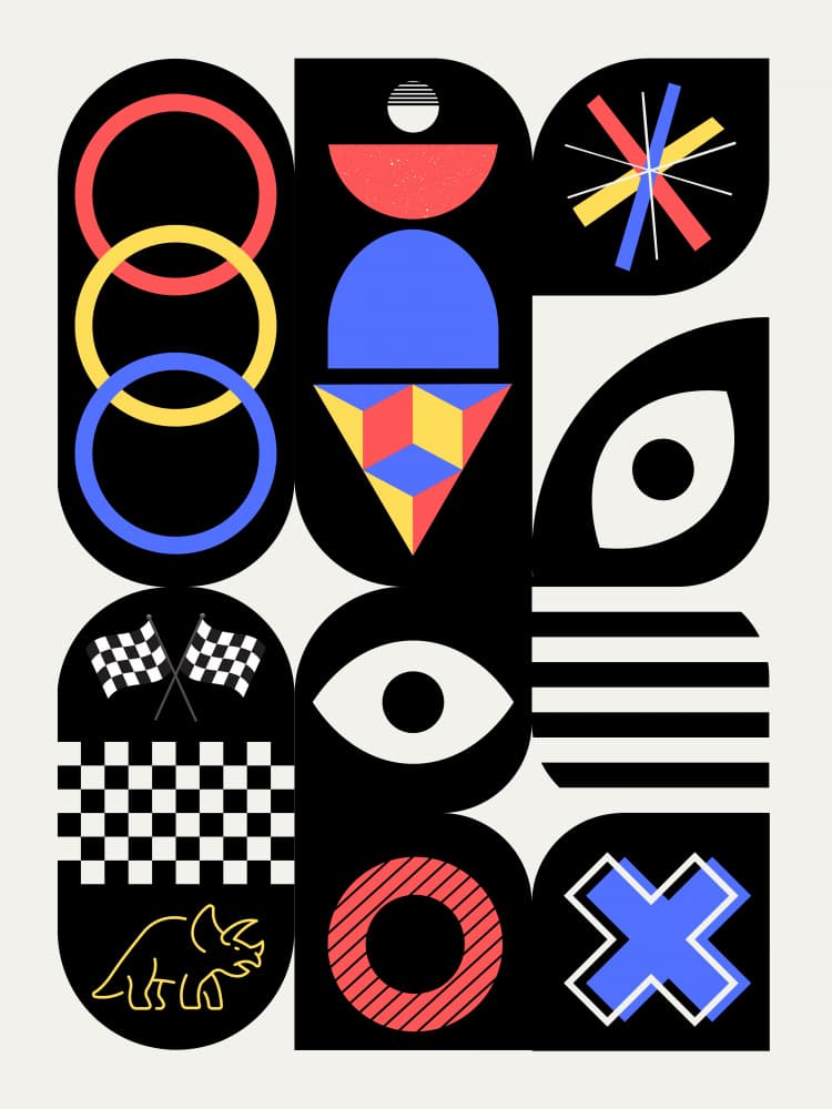 Modern Geometric Symbols by Little Dean — canvas wall art