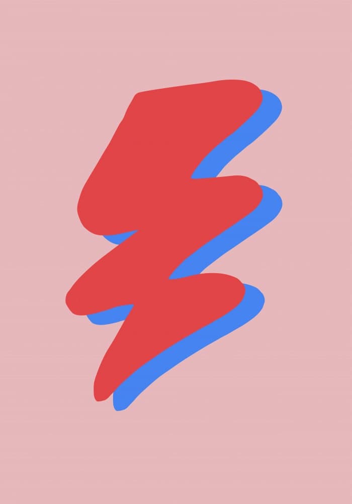 Red Lightning Bolt by Pictufy Studio — canvas wall art