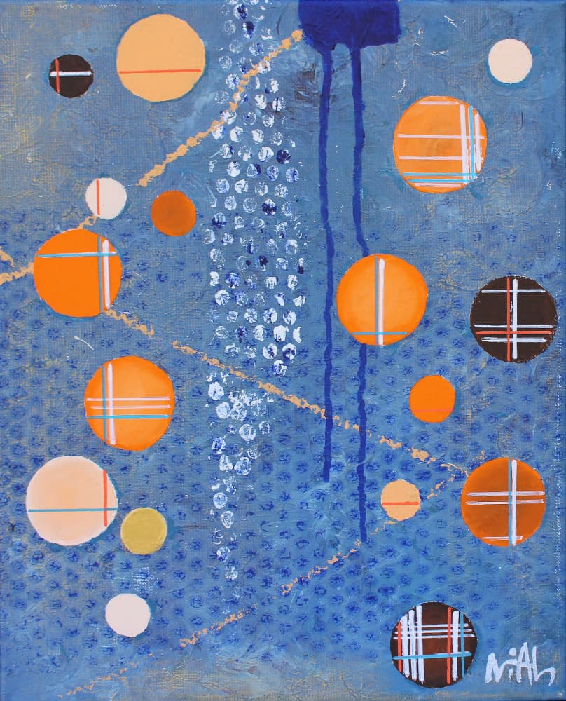 Abstract Blue Circles by Nicolas Alsterdal — canvas wall art
