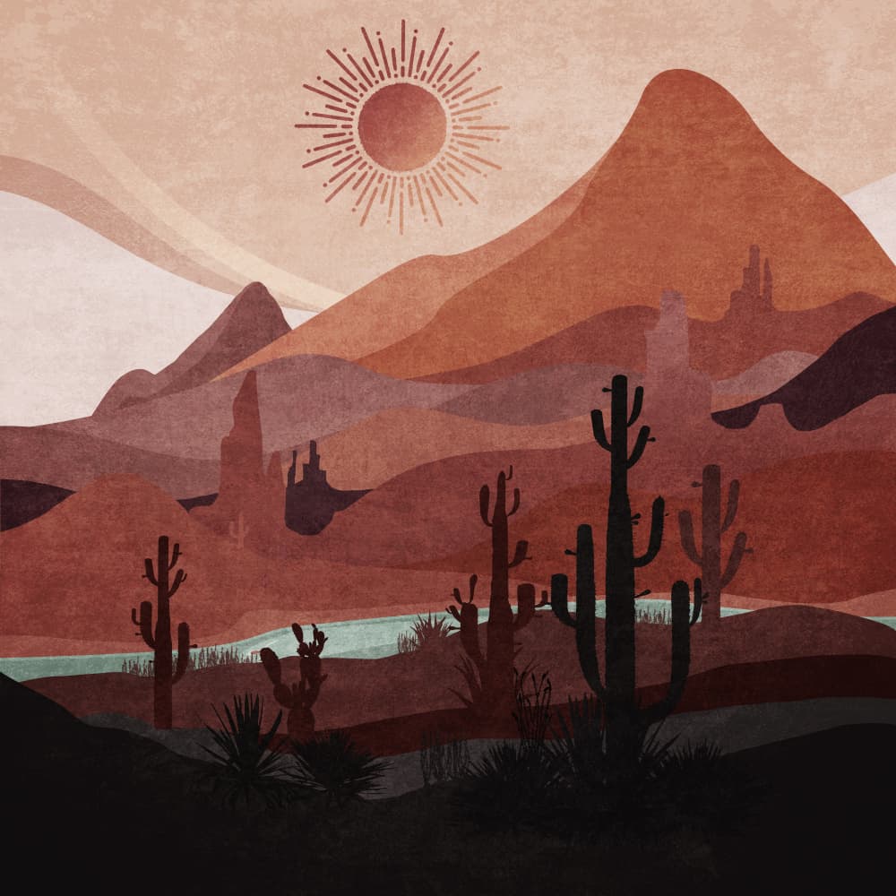 Desert Sunscape by Emel Tunaboylu — canvas wall art