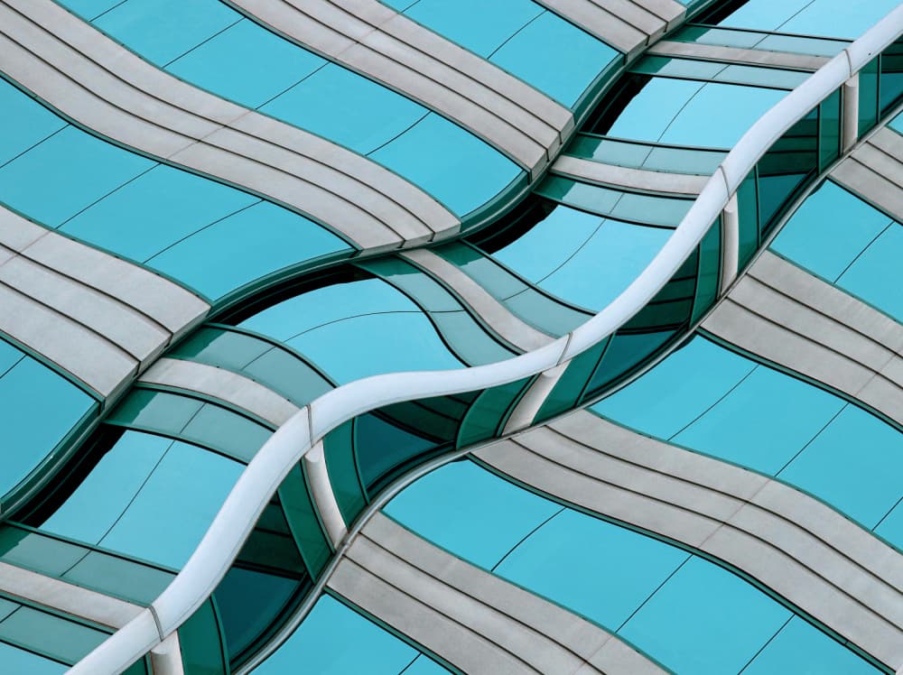 Wavy Teal Architecture by Robin Wechsler — canvas wall art