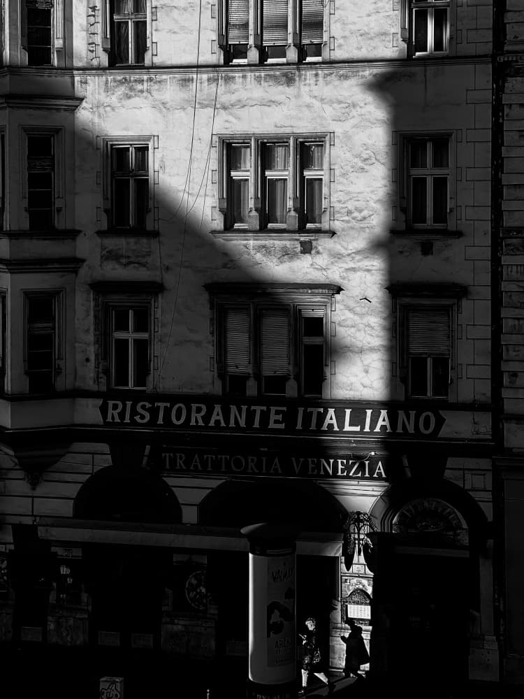 Ristorante Italiano Shadows by Dmitrii Rabeev — canvas wall art