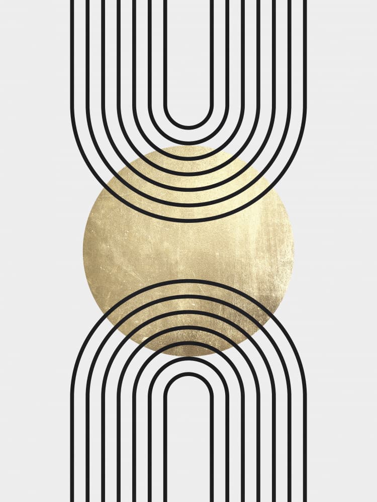 Abstract Golden Arches by Vitor Costa — canvas wall art