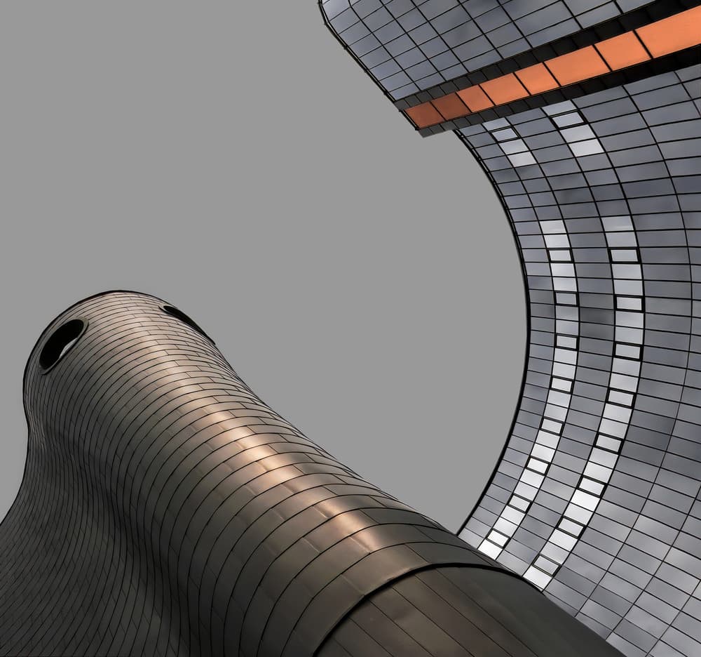 Sleek Metallic Architecture by Tomasz Buczkowski ( Tomush ) — canvas wall art