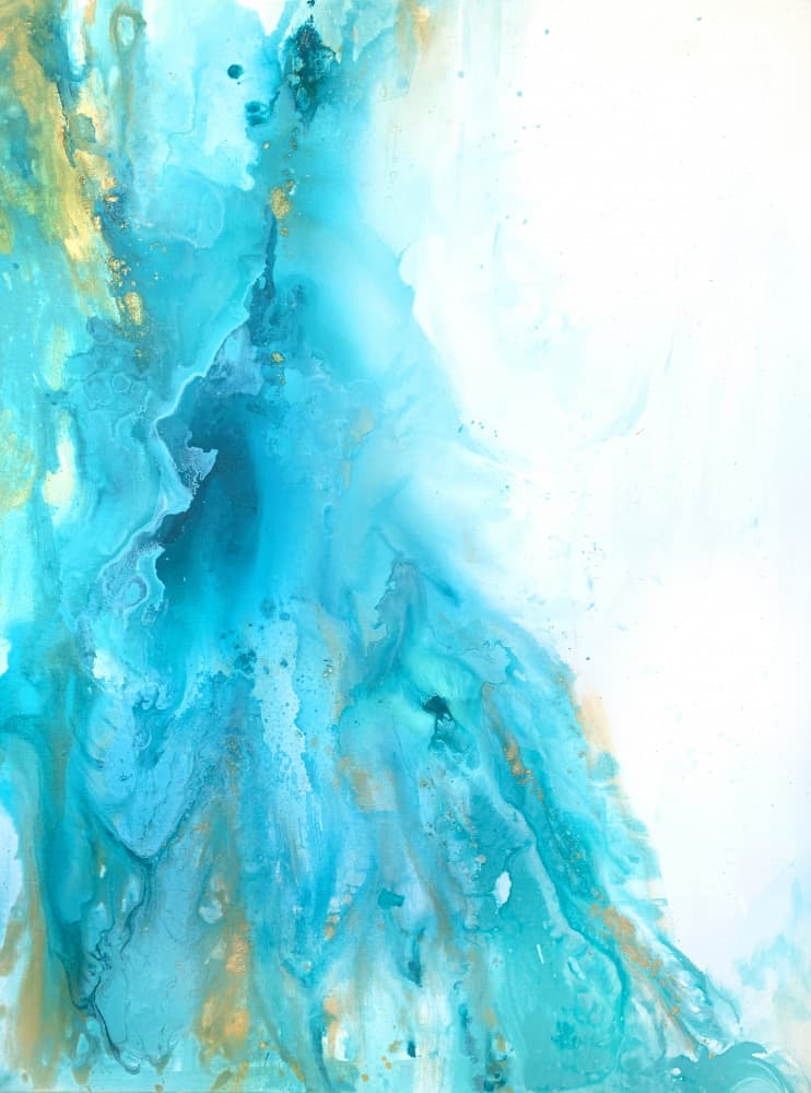 Shimmering Teal Flow by Christine Lindstrom — canvas wall art
