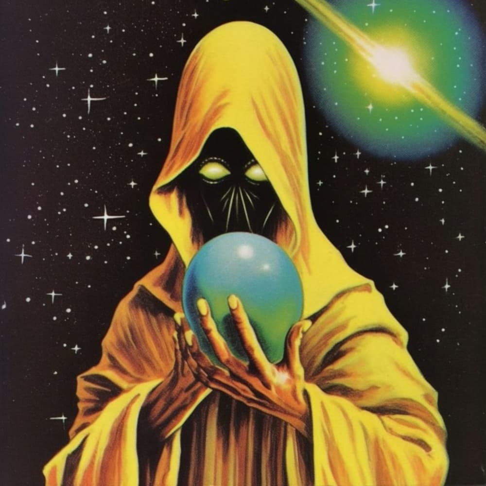 Cosmic Hooded Figure by Samantha Hearn — canvas wall art
