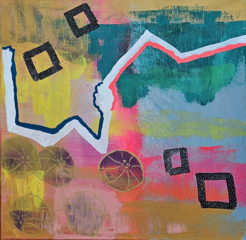 Dynamic Colorful Shapes by Olea Huuska — canvas wall art
