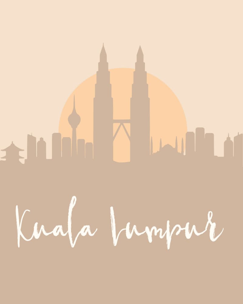 Kuala Lumpur Sunset Skyline by Emiliano Deificus — canvas wall art
