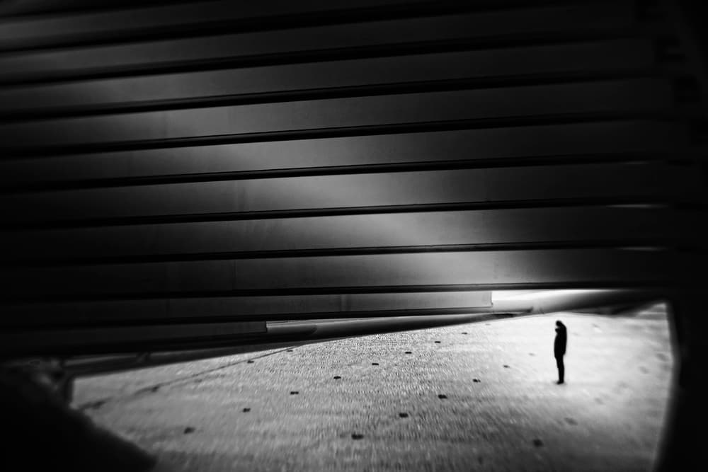 Dark Architectural Solitude by Paulo Abrantes — canvas wall art