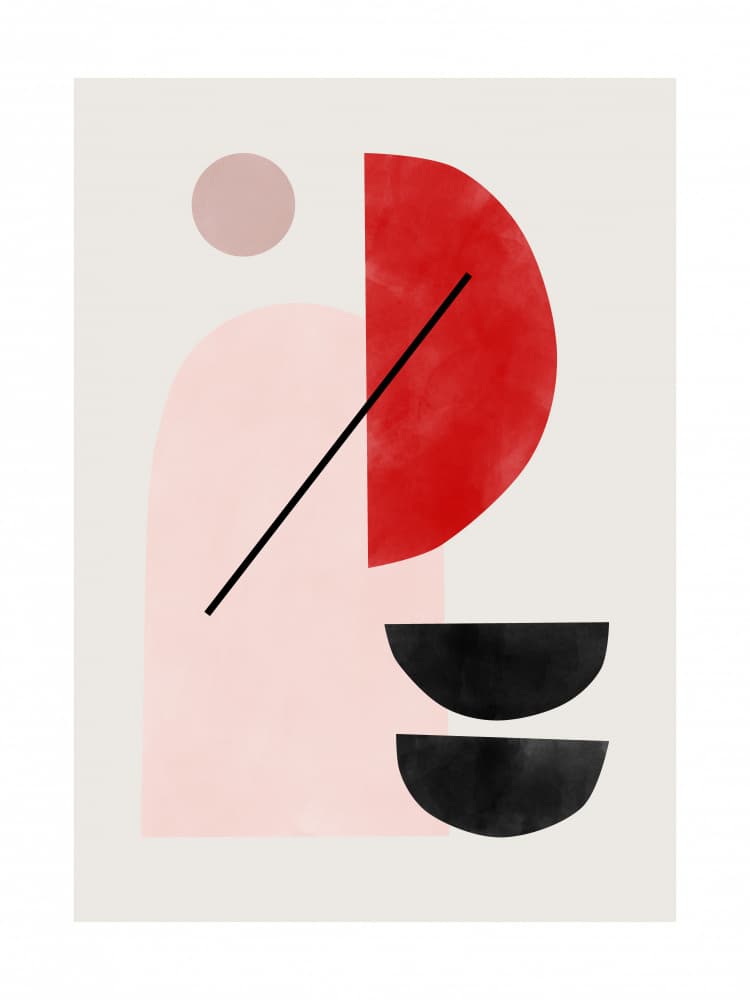 Red Pink Geometry by Elena Ristova — canvas wall art