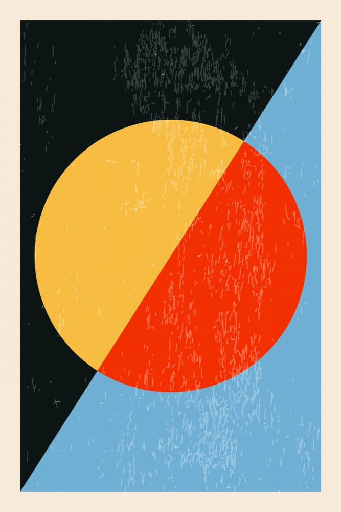 Abstract Color Block Circle by jay stanley — canvas wall art