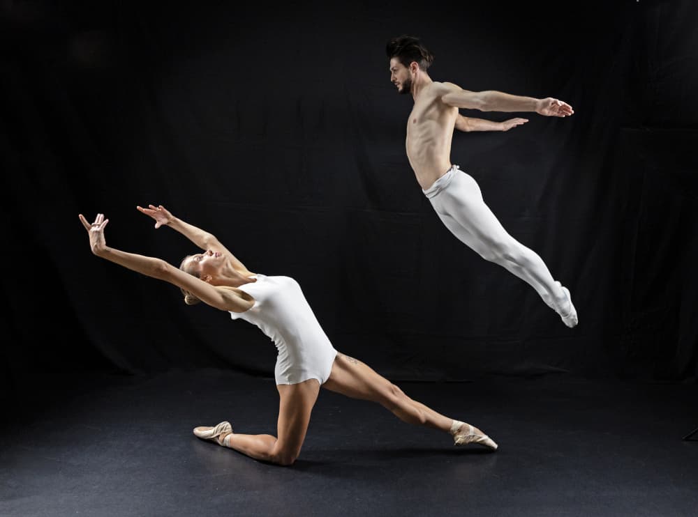 Graceful Ballet Movement by Shlomo Waldmann — canvas wall art