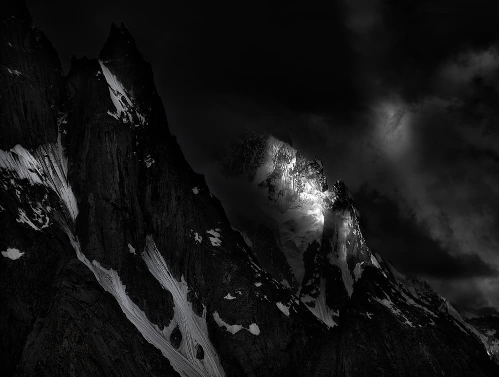 Monochrome Mountain Light by FEI SHI — canvas wall art