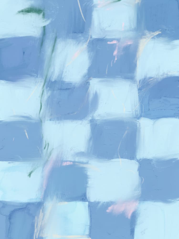 Blue Checker Dream by Treechild — canvas wall art