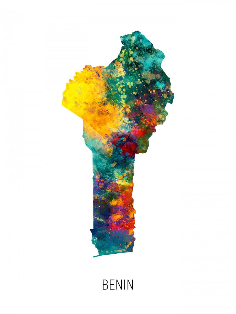 Vibrant Watercolor Benin by Michael Tompsett — canvas wall art