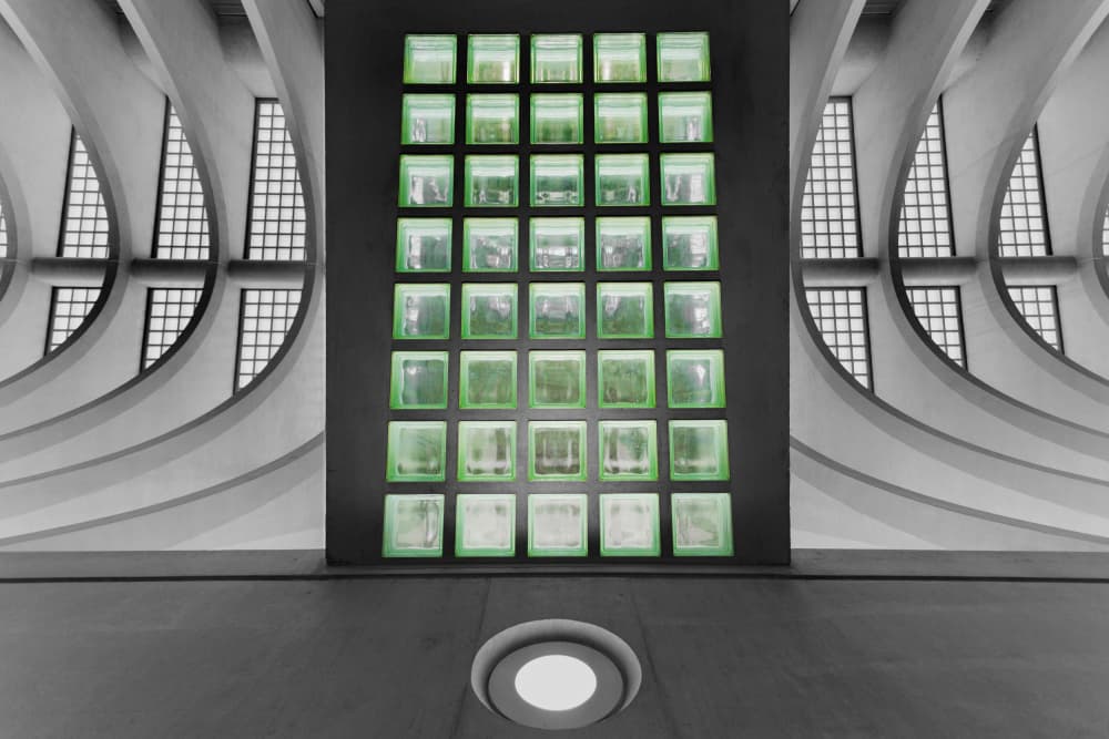 Modern Green Grid Wall by Rolf Endermann — canvas wall art