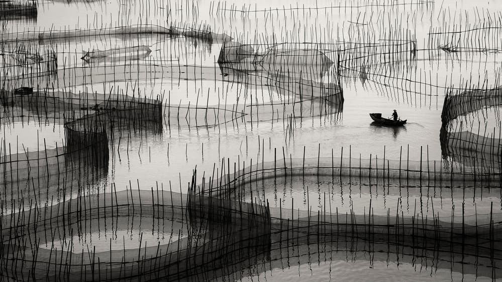 Solitary Boat Fishing by Ahmed Abdulazim — canvas wall art