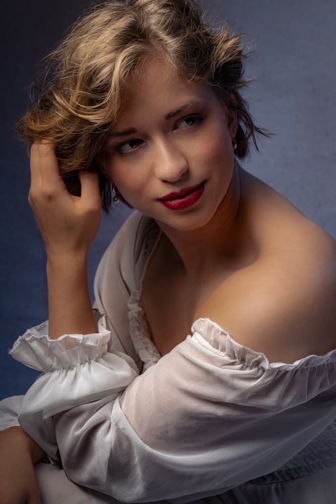 Elegant Woman Portrait by Ineke Mighorst — canvas wall art