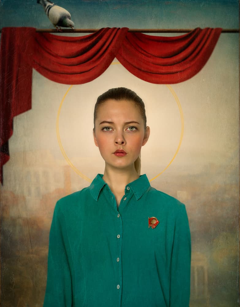 Soviet Youth with Halo by Svetlana Melik-Nubarova — canvas wall art
