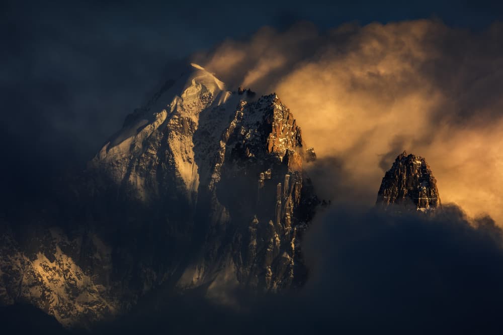 Golden Hour Mountains by Milos Lach — canvas wall art