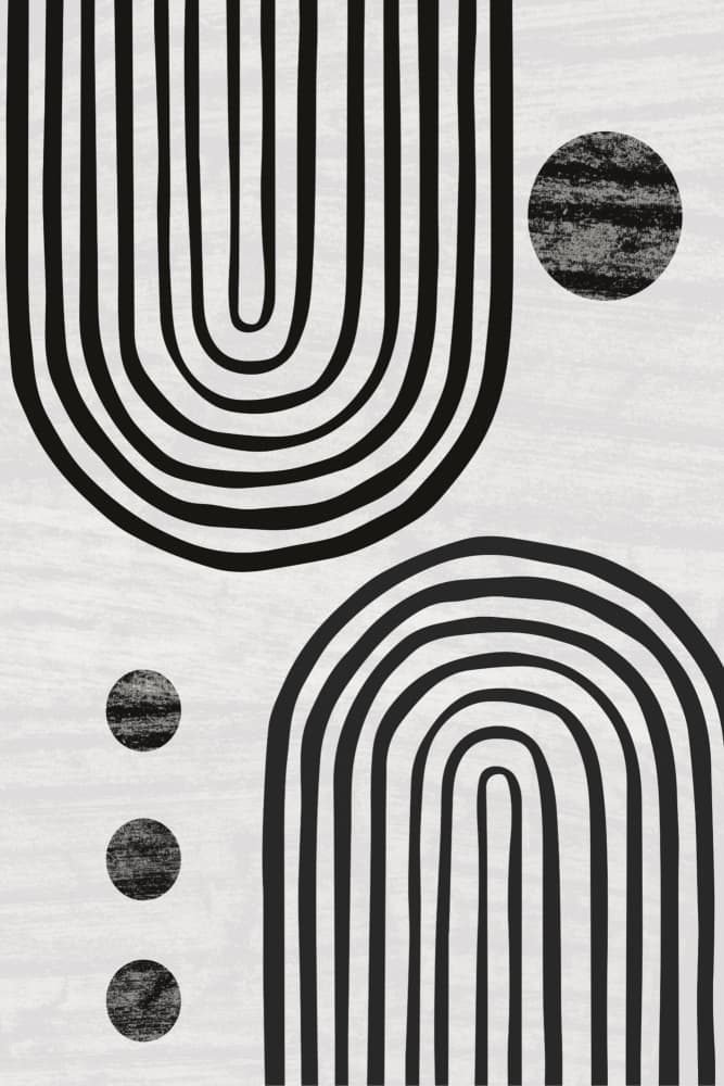 Abstract Arcs and Dots by Sally Ann Moss — canvas wall art