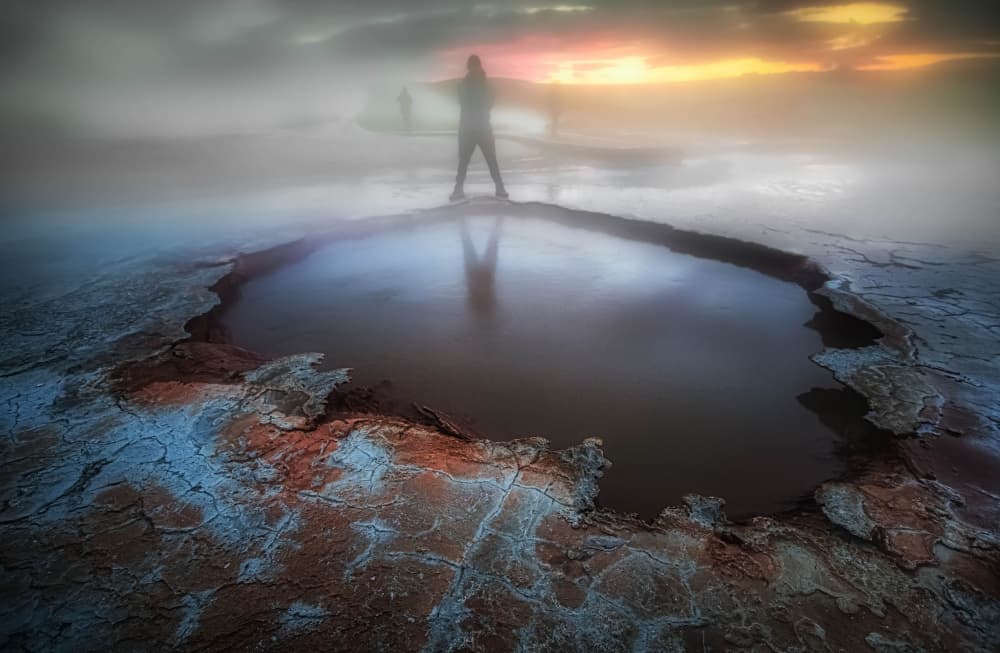 Mysterious Sunset Silhouette by Wim Denijs — canvas wall art
